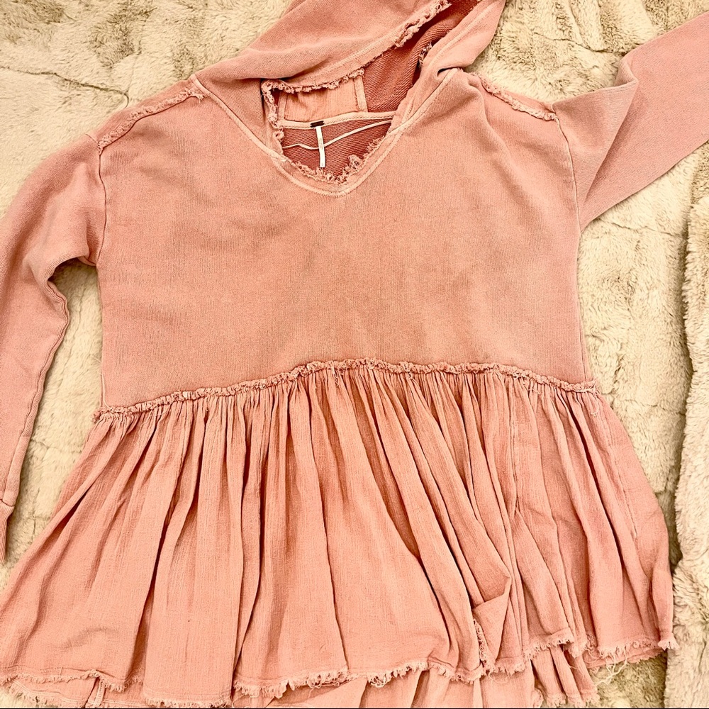 Shabby chic, pink blush hoodie